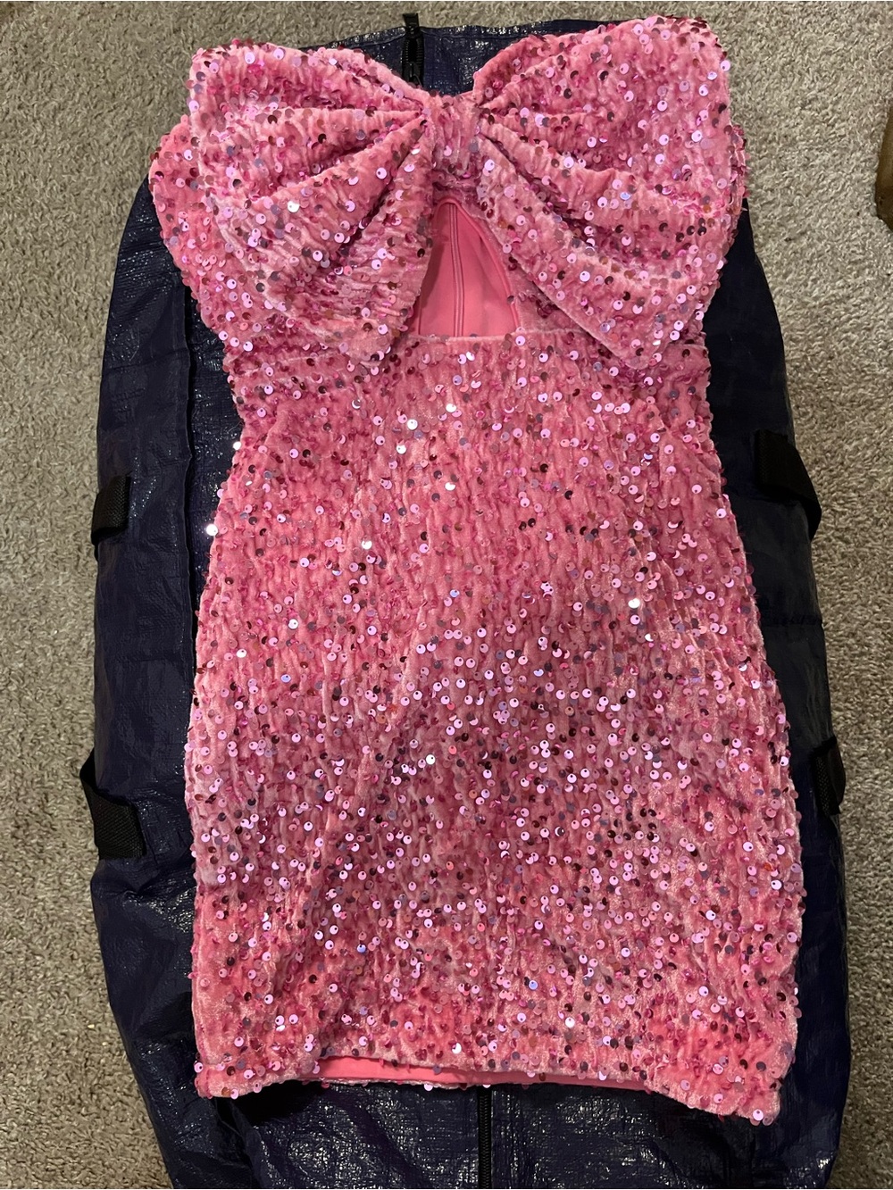 Fashion Nova Pink Sequin Bow-Front Girls' Party Dress